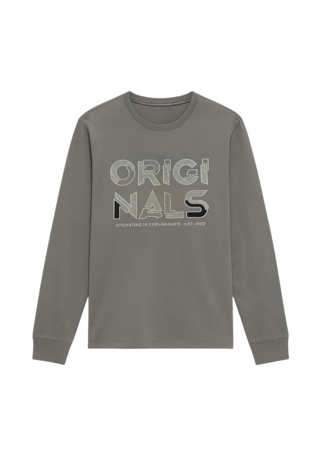 Beige “ORIGINALS” Printed Full-Sleeve T-Shirt